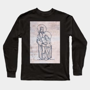 Hand drawn illustration of the sacred family Long Sleeve T-Shirt